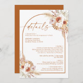 パンパスグラスモダンボホテラコッタ詳細 招待状 (正面/裏面)