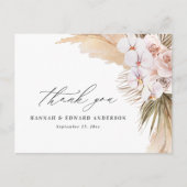 パンパスグラスモダン植物性ボヘミアン結婚ズ ポストカード (正面)