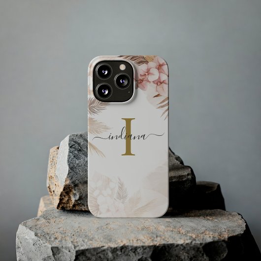 パンパスグラスモノグラムイニシャルテラコッタ Case-Mate iPhoneケース