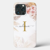 パンパスグラスモノグラムイニシャルテラコッタ Case-Mate iPhoneケース (裏面)