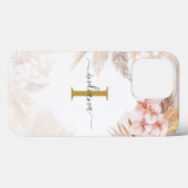 パンパスグラスモノグラムイニシャルテラコッタ Case-Mate iPhoneケース (裏面 (横))