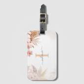 パンパスグラスモノグラムイニシャル名 ラゲッジタグ (正面縦)