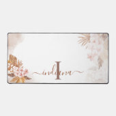 パンパスグラスモノグラムテラコッタネームカスタム デスクマット (正面)