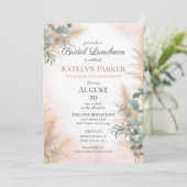 パンパスグラスユーカリプスグリーンリーブライダルルンチョン 招待状 (スタンド正面)