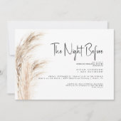 パンパスグラスリハーサルディナーの前の夜 招待状 (正面)