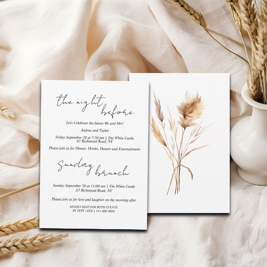 パンパスグラスリハーサルディナー&サンデーブランチ 招待状