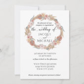 パンパスグラスリースボホトロピカル自然フローラ 招待状 (正面)