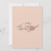 パンパスグラスリースボホトロピカル自然フローラ 招待状 (裏面)