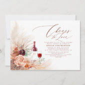 パンパスグラスワインテイスティングテラコッタブライダルシャワー 招待状 (正面)