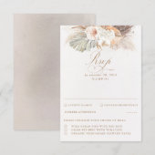 パンパスグラス乾燥した葉の結婚式RSVP 出欠カード (正面/裏面)