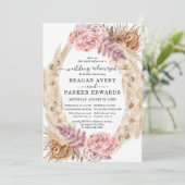 パンパスグラス乾燥フローラ結婚のリハーサルディナー 招待状 (スタンド正面)