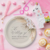 パンパスグラス乾燥植物文字ボホ結婚のp ペーパープレート (パーティー)