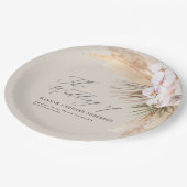 パンパスグラス乾燥植物文字ボホ結婚のp ペーパープレート (アングル)
