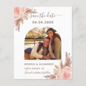 パンパスグラス写真結婚式デイトカードを保存 (正面)