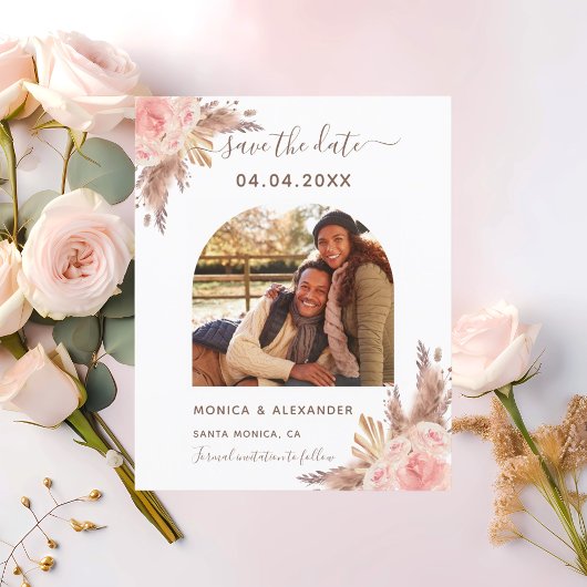 パンパスグラス写真結婚式デイトカードを保存