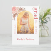 パンパスグラス写真赤面卒業発表 案内状 (スタンド正面)