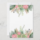 パンパスグラス多肉性カップルブライダルシャワー 招待状 (裏面)