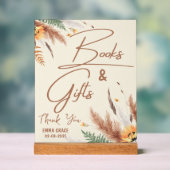 パンパスグラス小さなワイルドフラワーベビーガールシャワー アクリルサイン (ニュートラル)