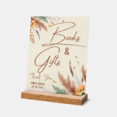 パンパスグラス小さなワイルドフラワーベビーガールシャワー アクリルサイン (傾斜)