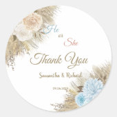 パンパスグラス性別が彼または彼女に感謝を明かす ラウンドシール (正面)