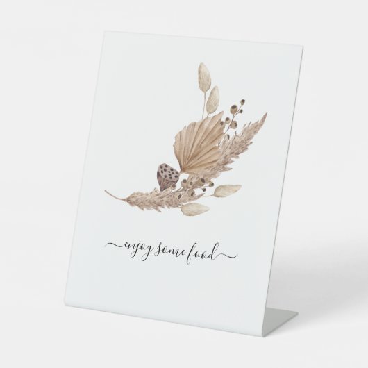 パンパスグラス楽しむ食べ物の赤ちゃんシャワーのサイン 台座サイン (正面)