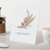 パンパスグラス楽しむ食べ物の赤ちゃんシャワーのサイン 台座サイン (インサイチュ)