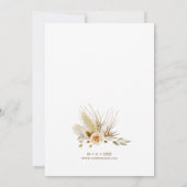 パンパスグラス水の色bohoエレガントな結婚式 招待状 (裏面)