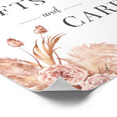 パンパスグラス水彩フローラカードギフト結婚ズ ポスター (角)