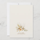 パンパスグラス水彩ボホ結婚ズ 招待状 (裏面)