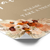 パンパスグラス焼きオレンジ色ベージュのバーガンディの好意 ポスター (角)