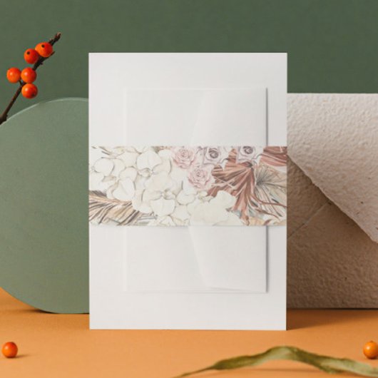 パンパスグラス熱帯ジャングル結婚ズ 招待状ベリーバンド