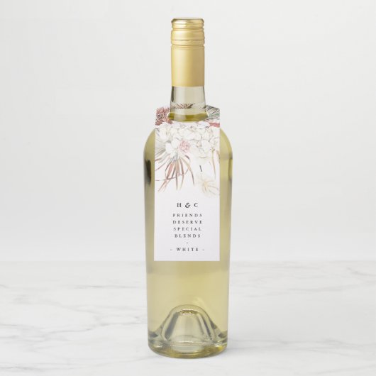 パンパスグラス熱帯ジャングル結婚フローラ ボトルネックタグ (ボトル)