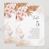 パンパスグラス秋の結婚式テーブル番号 (正面/裏面)