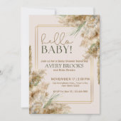 パンパスグラス秋シンプルベビーシャワー招待状 招待状 (正面)