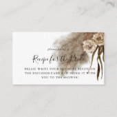 パンパスグラス秋ブライダルシャワーレシピリクエスト エンクロージャーカード (正面)