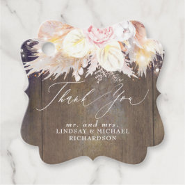 パンパスグラス素朴と木材ありがとう フェイバータグ