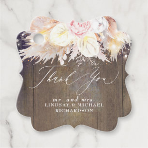 パンパスグラス素朴と木材ありがとう フェイバータグ