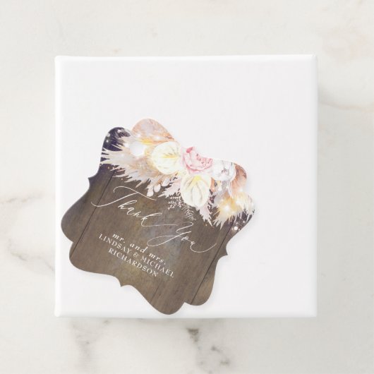 パンパスグラス素朴と木材ありがとう フェイバータグ (インサイチュ)