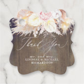 パンパスグラス素朴と木材ありがとう フェイバータグ (正面)