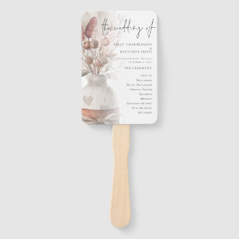 パンパスグラス素朴オーバーレイ結婚式 プログラム ハンドファン