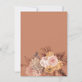 パンパスグラス素朴テラコッタブライダルティーパーティー 招待状 (裏面)