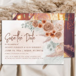 パンパスグラス素朴テラコッタ結婚ズ セーブザデート<br><div class="desc">ボヘ素朴ミアンスタイルパンパスグラス結婚式テラコッタと燃えたオレンジ色の花と草かわいらしの日付カードを保存する。表パーソナライズされたに情報を、裏に写真を。お客様連絡のカスタマイズに関する支援のため、または特別な機会にZazzle製品の追加のマッチングまたは調整を要求するために私。このカードを印刷またはデジタル型枠で購入すると、電子メールやソーシャルメディアを通じて友人や家族との共有が可能になる。</div>