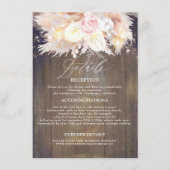 パンパスグラス素朴フローラ結婚ウッド詳細 エンクロージャーカード (正面)