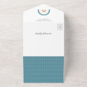 パンパスグラス素朴ブルーボーホレインボーベビーシャワー オールインワン招待状 (外側)