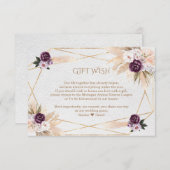 パンパスグラス紫結婚の花の贈り物 エンクロージャーカード (正面/裏面)