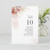 パンパスグラス結婚のテーブルの座席番号10 招待状 (スタンド正面)