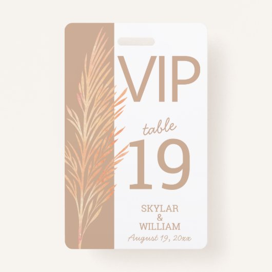 パンパスグラス結婚ズおもしろいVIPクリエイティブ座席表 バッジ (正面)