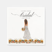 パンパスグラス結婚ズガウンボホブライダルシャワー スタンダードカクテルナプキン (正面)