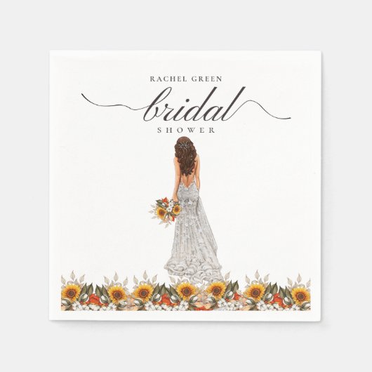 パンパスグラス結婚ズガウンボホブライダルシャワー スタンダードカクテルナプキン (正面)