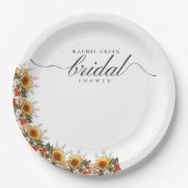パンパスグラス結婚ズガウンボホブライダルシャワー ペーパープレート (正面)